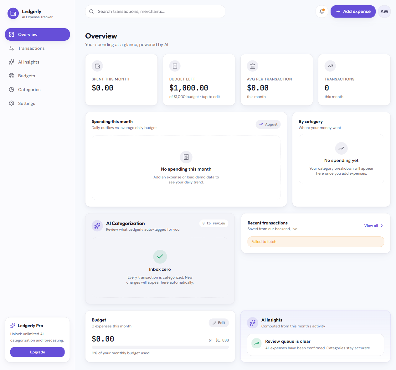 Ledgerly — AI Expense Tracker